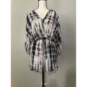 NWT - fraiche by J Tie Dye Romper Coverup